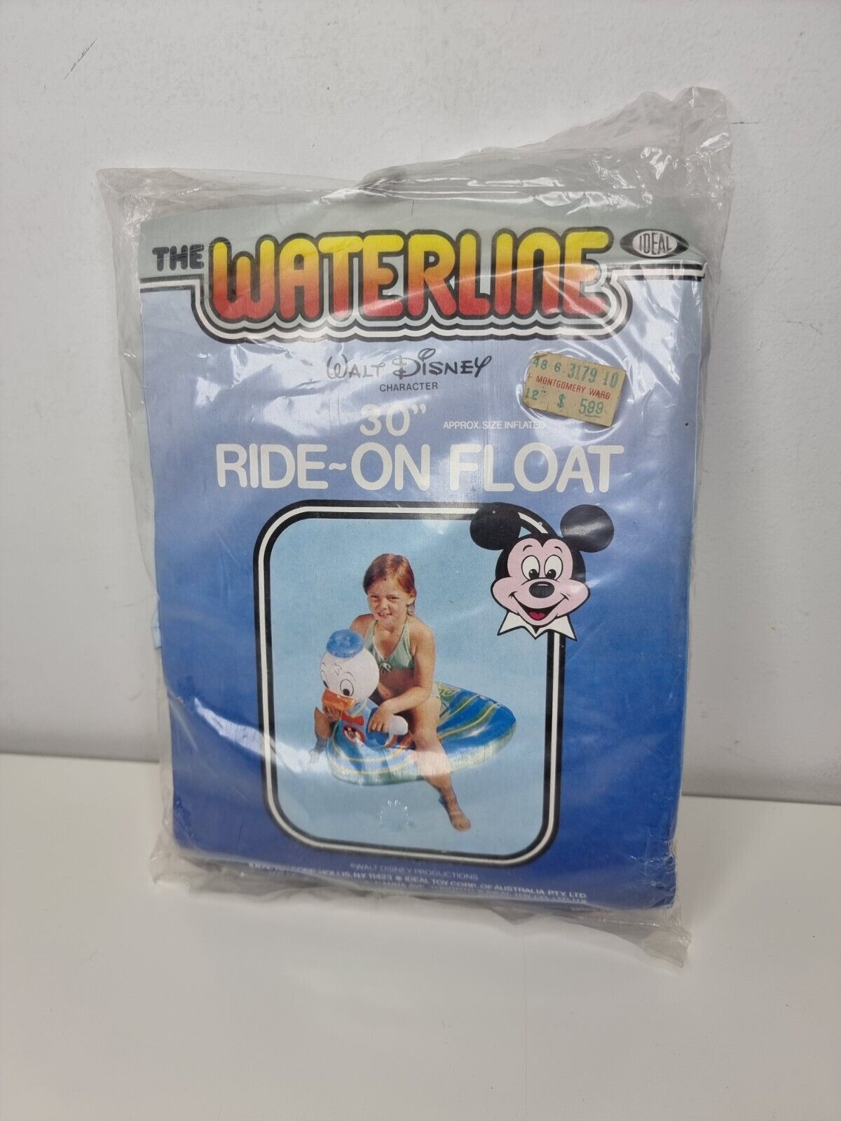 Vintage Ideal Walt Disney Donald Duck Inflatable Waterline rideon Float Pool Toy