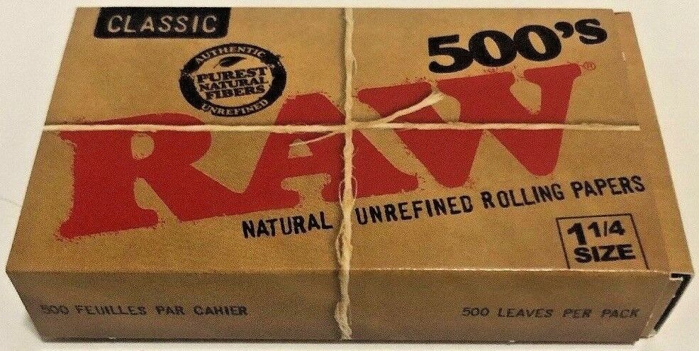 Raw Classic Natural Unrefined 500 Pack Cigarette Rolling Papers**Free Shipping**