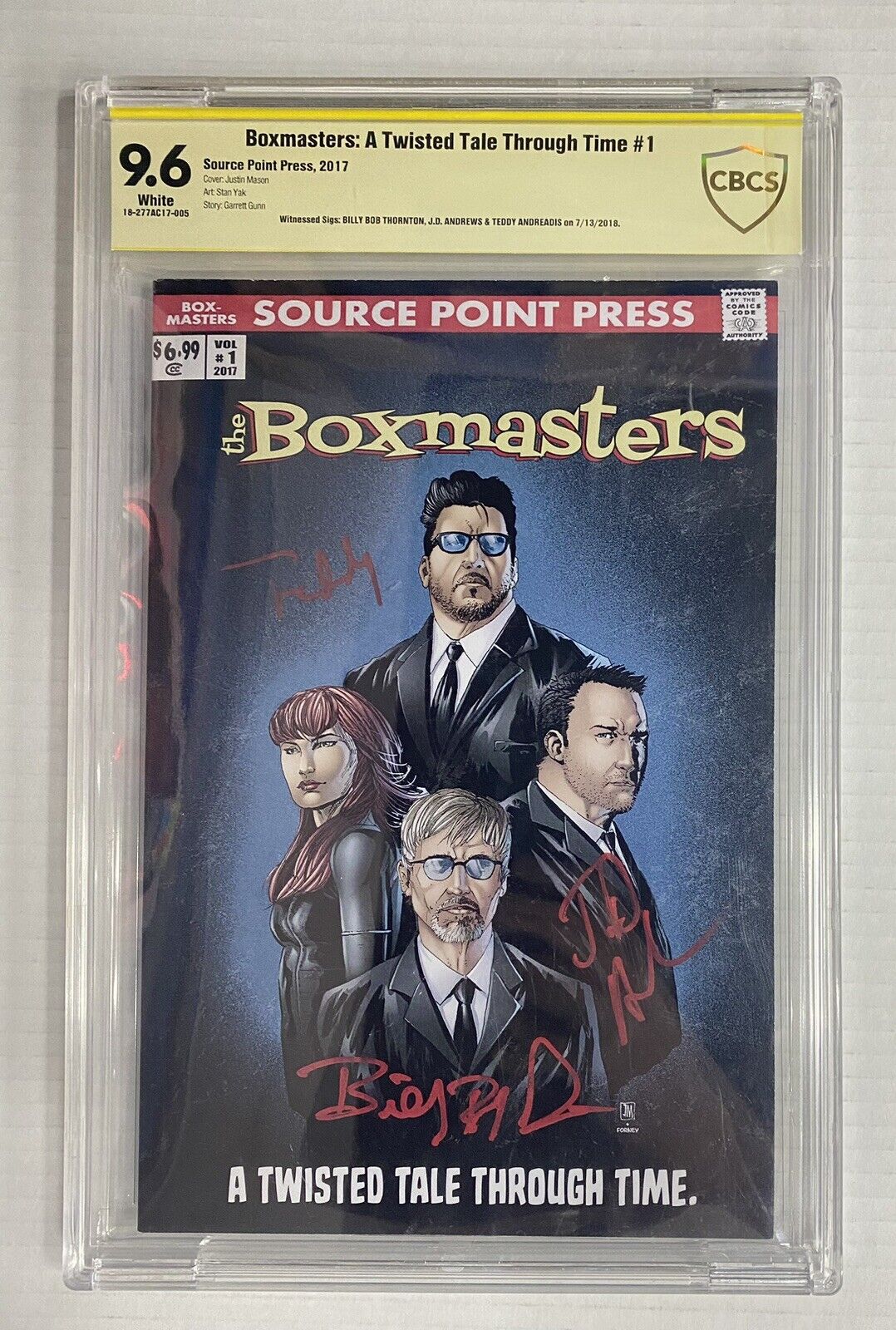 Boxmasters A Twisted Tale Through Time #1 CBCS SS 9.6 3 sigs Billy Bob Thornton