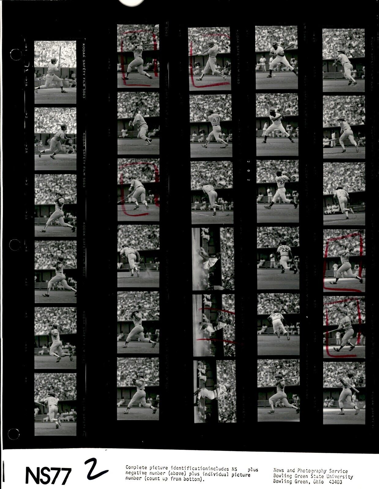 LD363 1977 Orig Contact Sheet Photo RON CEY L.A. DODGERS BILL PLUMMER CIN. REDS