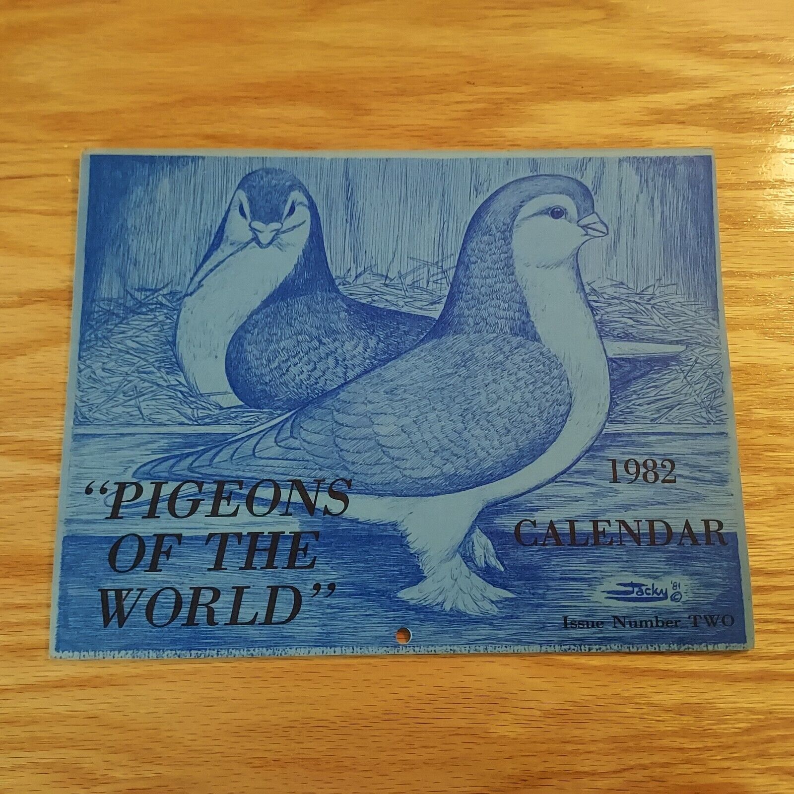Vintage Issue Two 1982 Pigeons of the World Diane Jacky 12 Month Calendar Signed