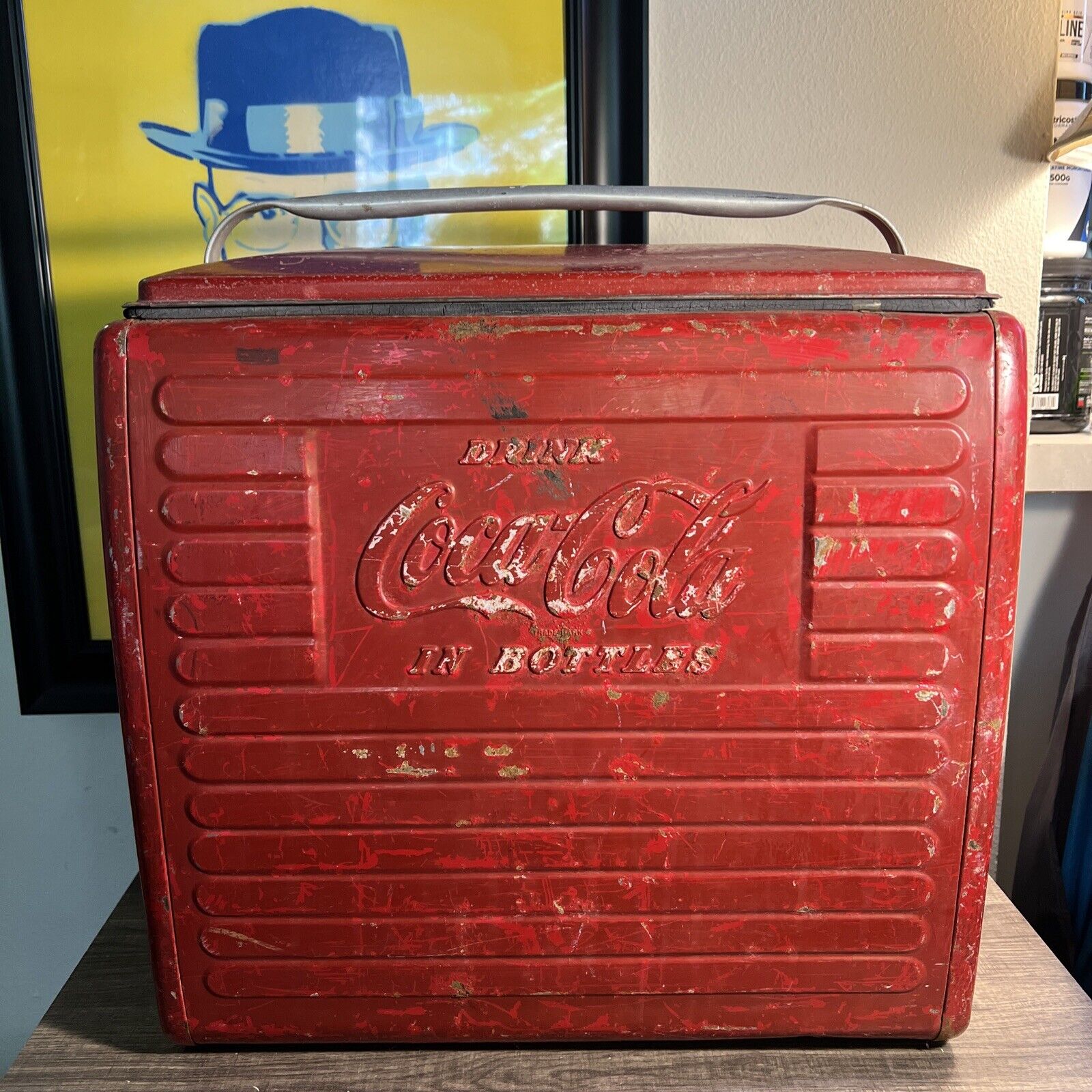 Vintage 1954 Coca-Cola Red Metal Cooler /  Coke Ice Chest / Action 201 Coca Cola
