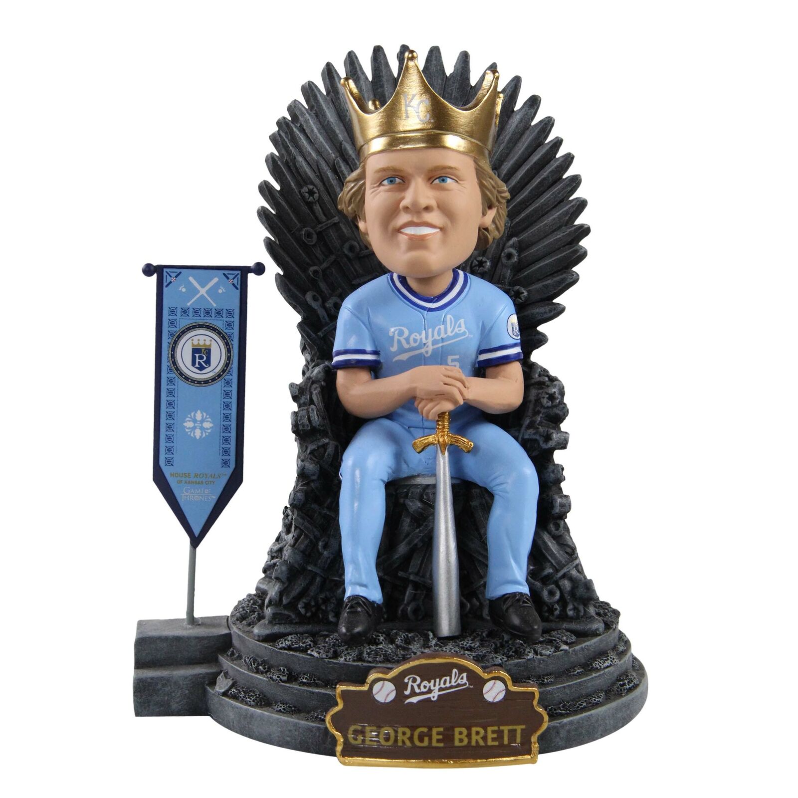 George Brett Kansas City Royals Game of Thrones Iron Throne Bobblehead MLB