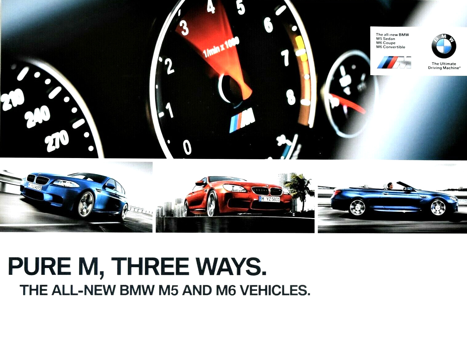 2012 BMW M5 & M6 PERFORMANCE CAR SALES BROCHURE ~ 12 PAGES