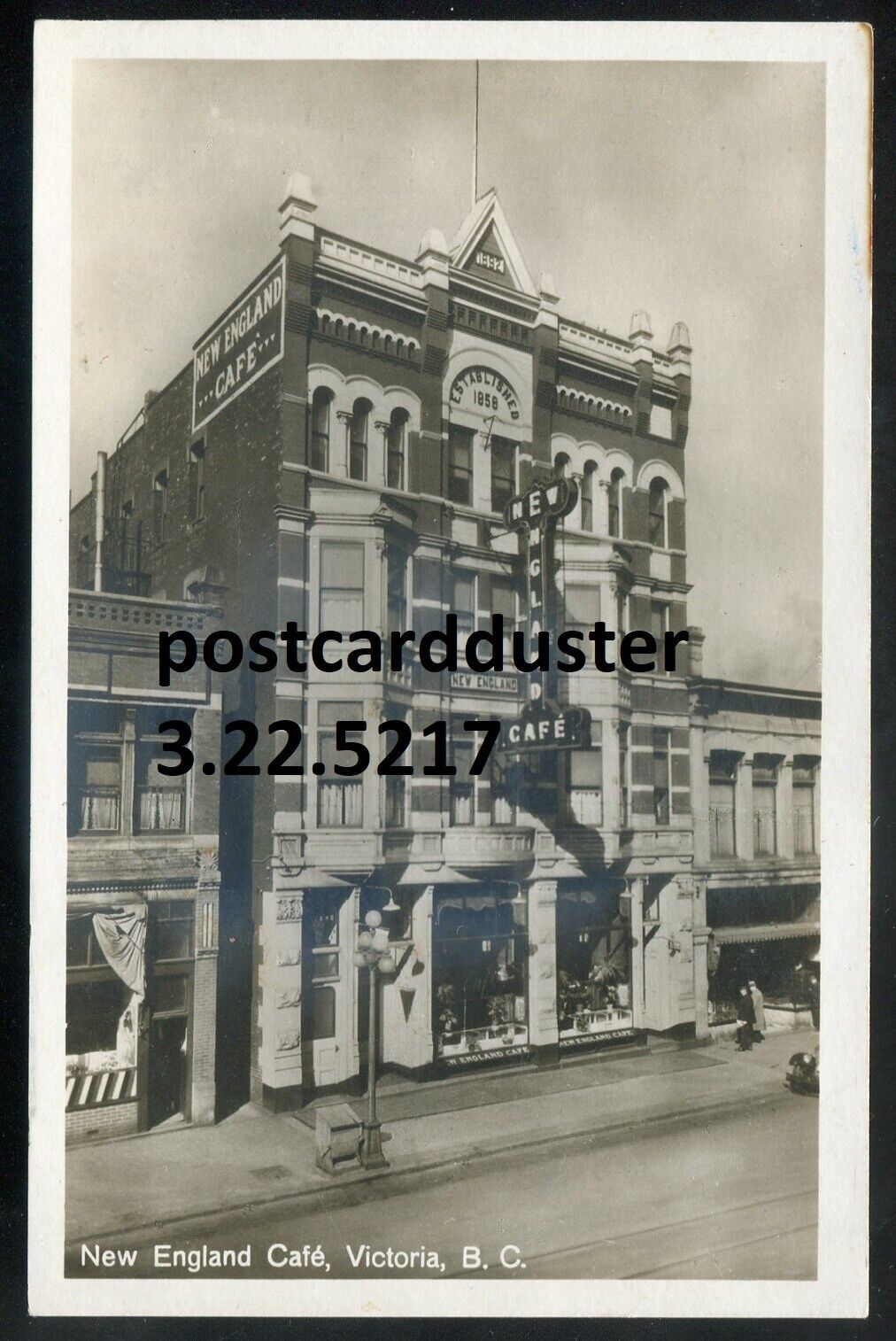 VICTORIA BC 1930s New England Cafe. Real Photo Postcard by L. Frank