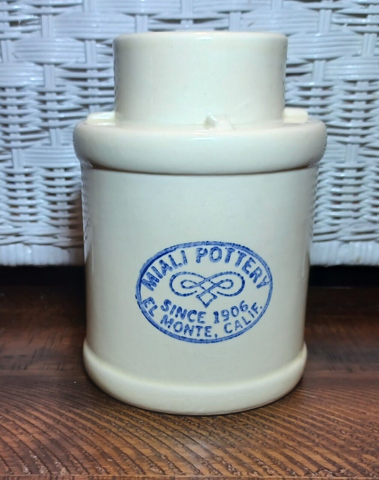 Vtg Miali Pottery Votive or Taper Candle Holder Crockery El Monte  California 