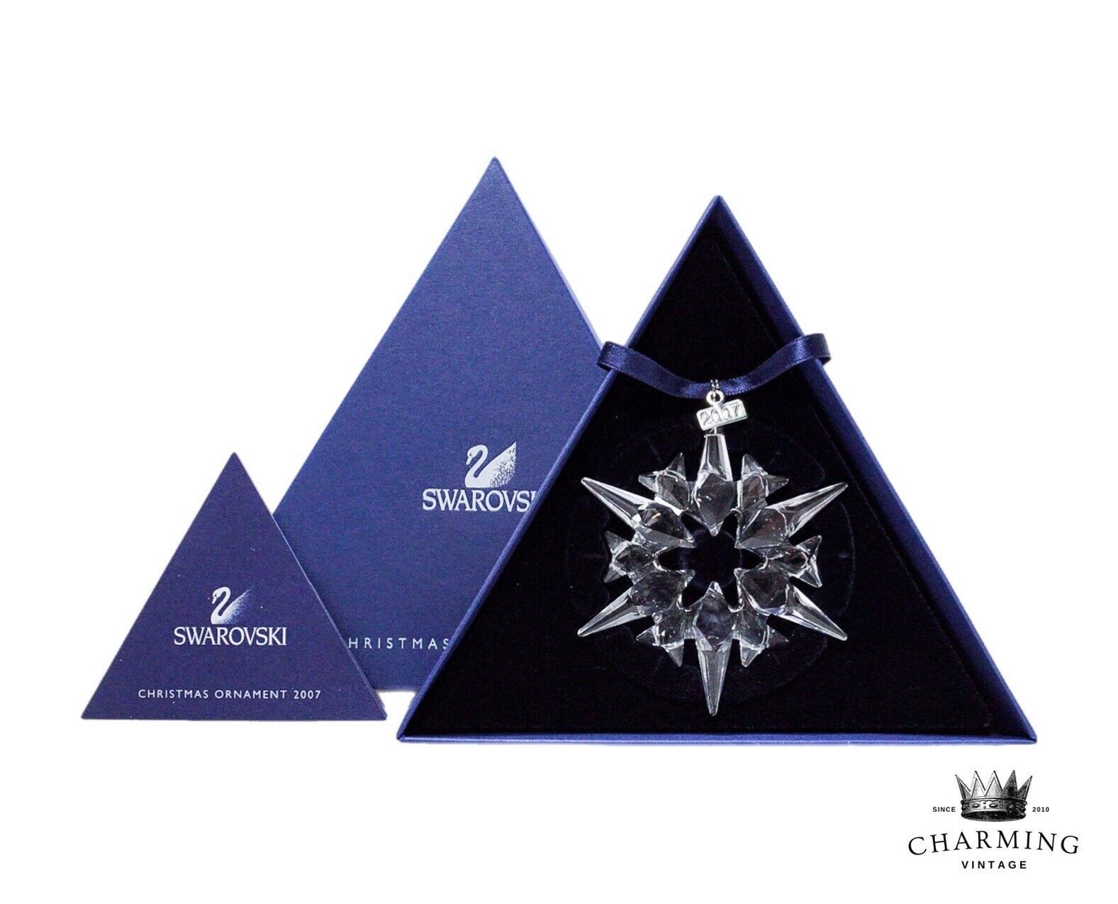 Vintage 2007 SWAROVSKI Annual Fine Crystal Snowflake Christmas Ornament w/ Box