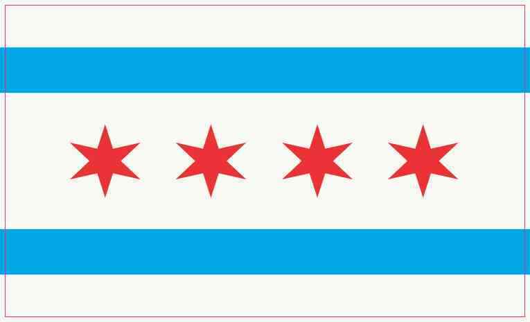 5×3 Chicago Illinois Flag Sticker Vehicle Bumper Stickers Vinyl State Decal