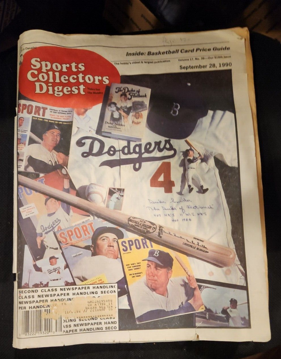 Sports Collectors Digest 9/28/90 Brooklyn Dodgers Duke Snider cover