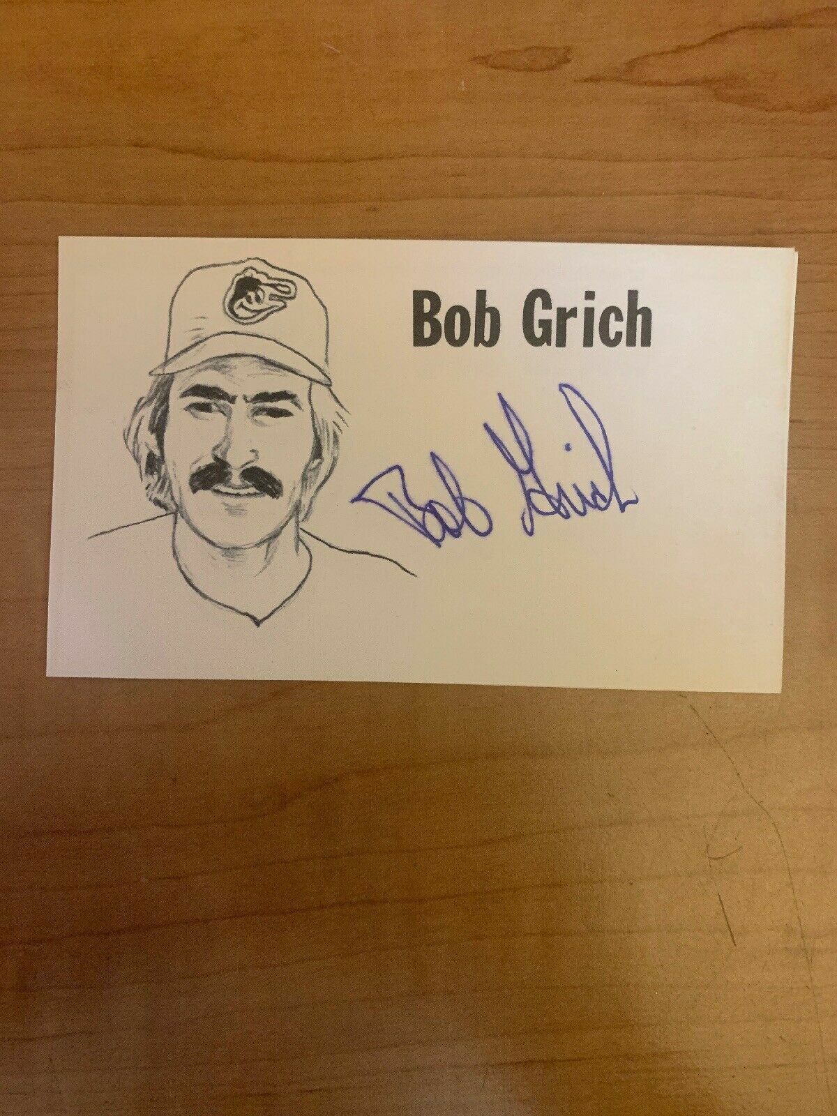 BOB GRICH - BASEBALL - AUTOGRAPH SIGNED - INDEX CARD - AUTHENTIC- B6444