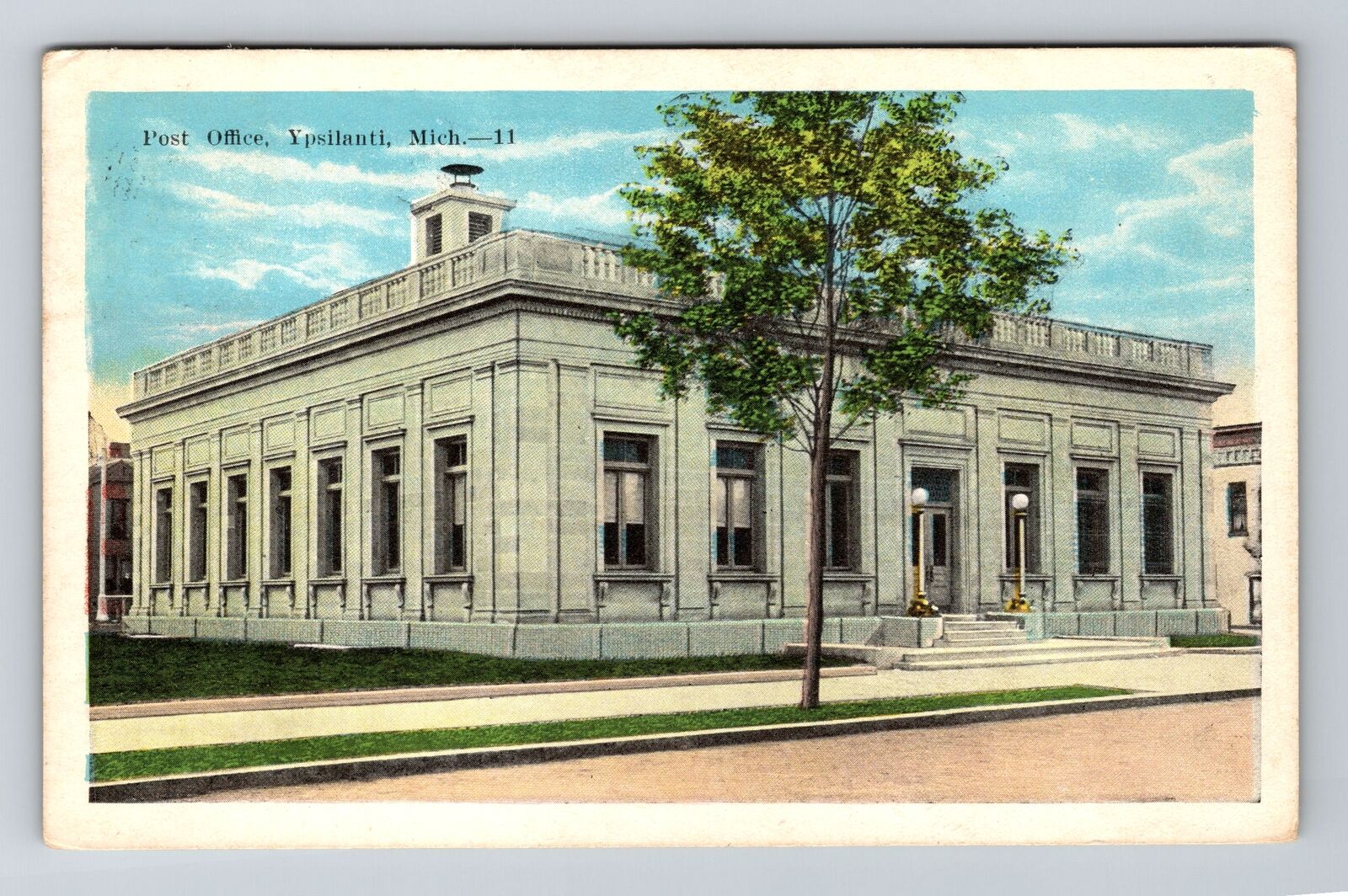 Ypsilanti MI-Michigan, Post Office, c1927 Antique Vintage Souvenir Postcard
