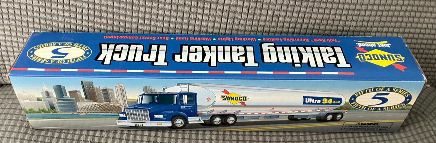 1:43 1998 Sunoco Talking Tanker Truck & Matte Trailer - Lights and Sounds - NEW