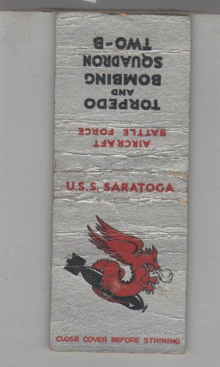 Matchbook Cover - Navy Ship USS Saratoga CV-3 Squadron 2