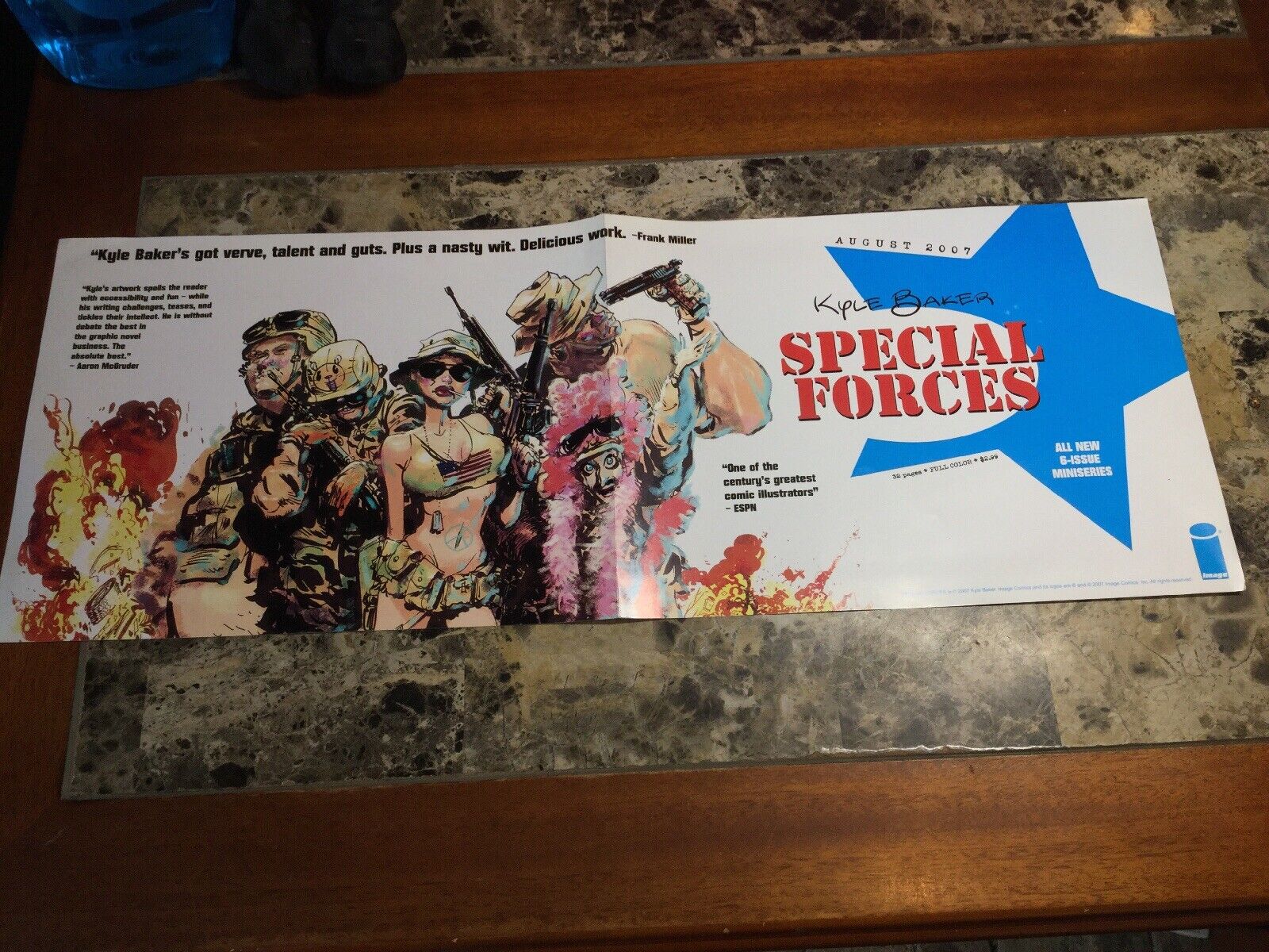 2007 Kyle Baker Special Forces Image Comics Fold Out Poster