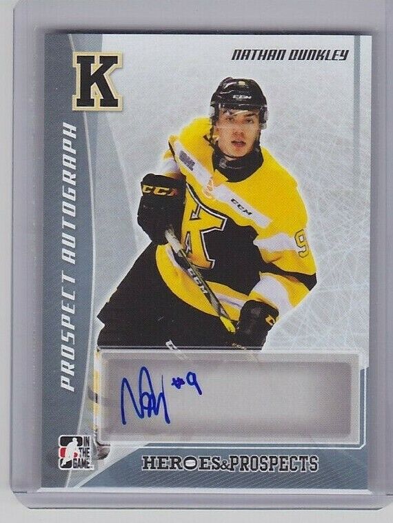 2016-17 Leaf ITG Heroes Prospects Autograph NATHAN DUNKLEY Platinum Auto 2016/17