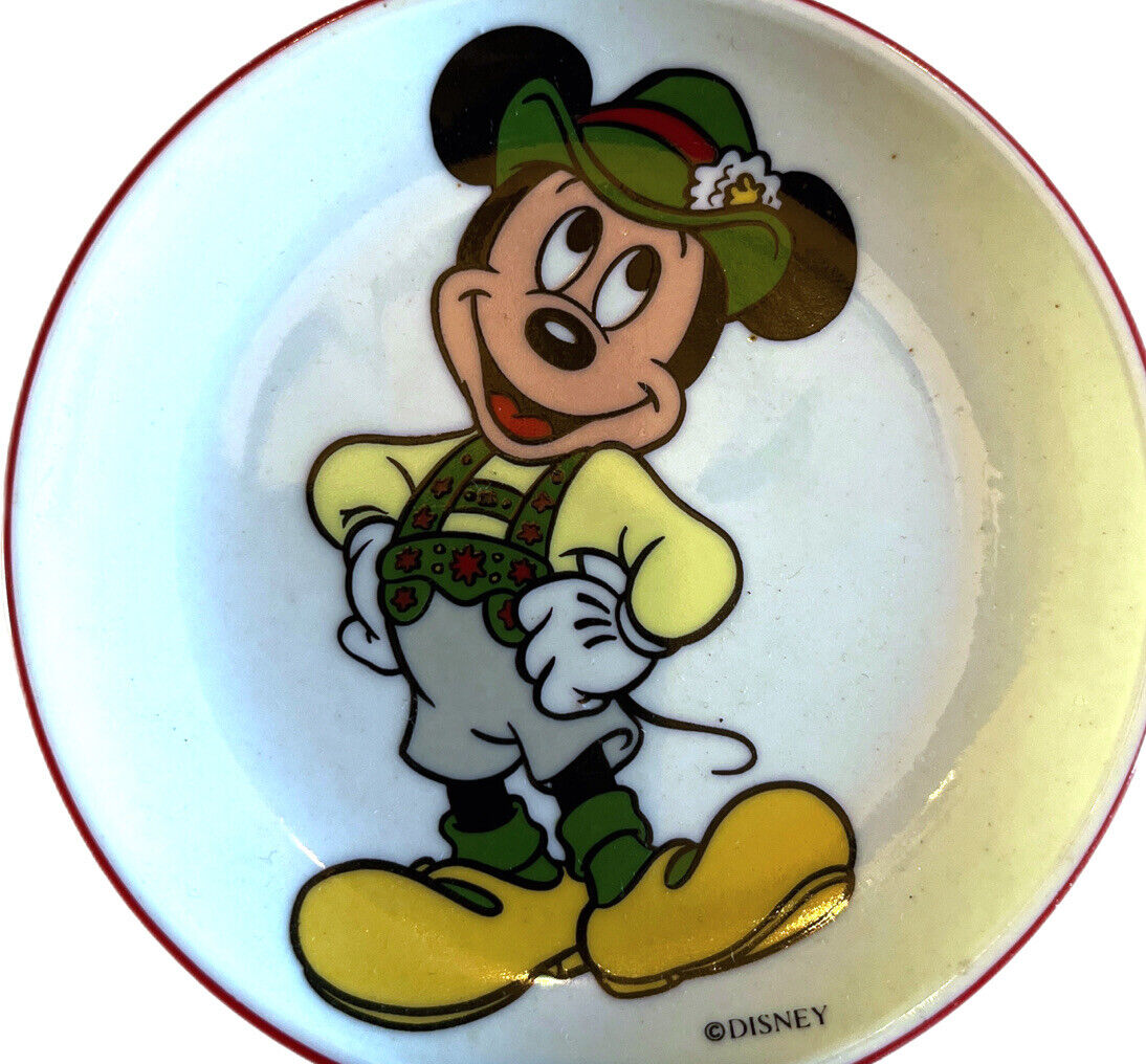 Vintage Disney Mickey Mouse Lederhosen Reutter Porzellan W Germany 3.5” Plate