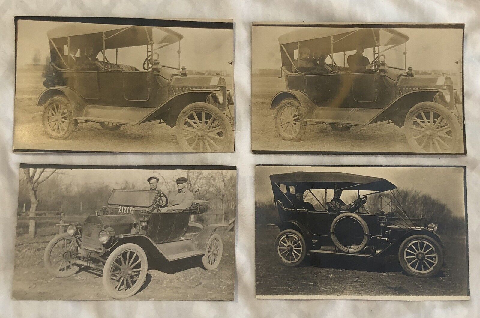 Antique 1920s Lot of 4 Car Automotive Real Photo Postcards Unused