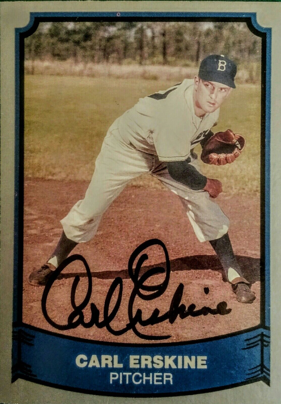 Carl Erskine Brooklyn Dodgers 1988 Pacific #75 Signed Card Authentic Autograph