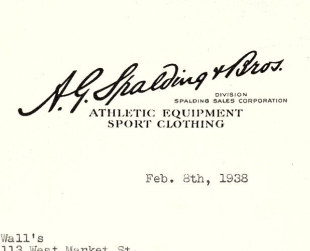 1938 A.G. SPALDING & BROS ATHLETIC EQUIPMENT SPORT CLOTHING CHICAGO LETTER Z2496