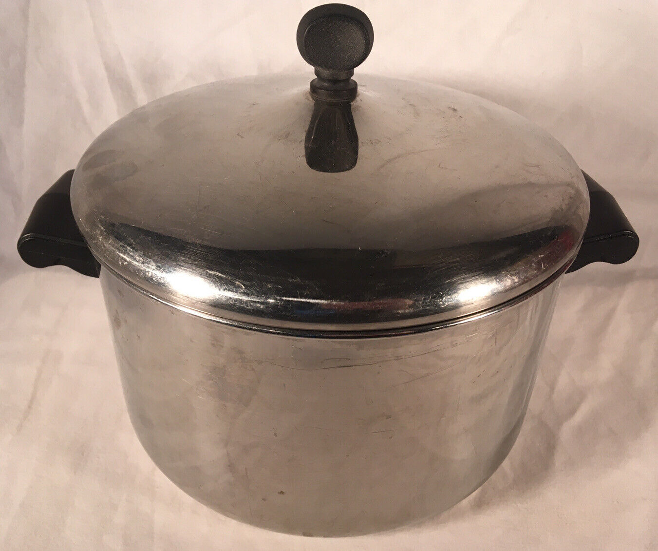 Vintage Farberware Aluminum Clad 4 Qt Stock Pot with Lid made in the Bronx Nice