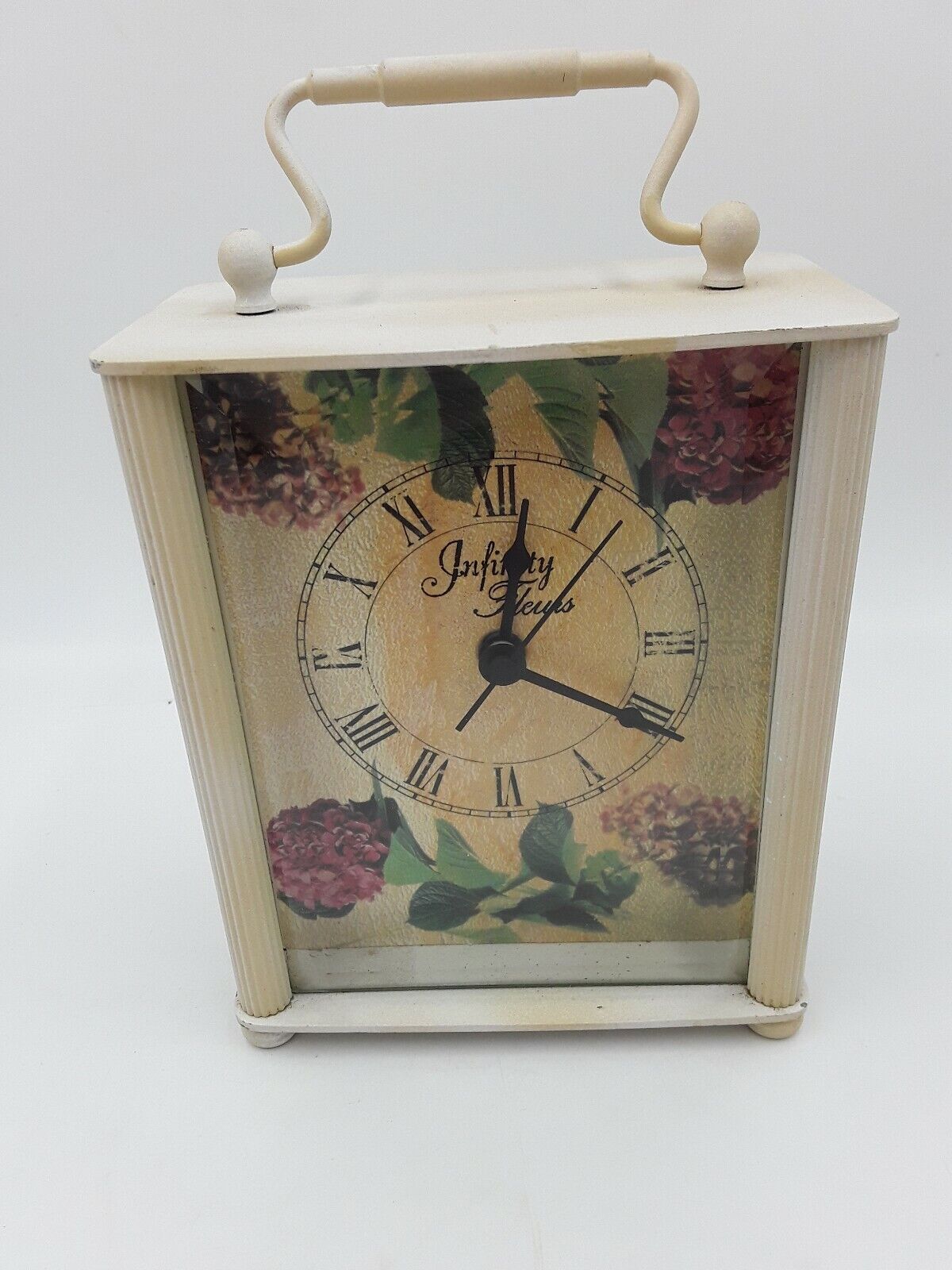 Vintage Infinity Fleurs Metal Floral Shabby Clock Face
