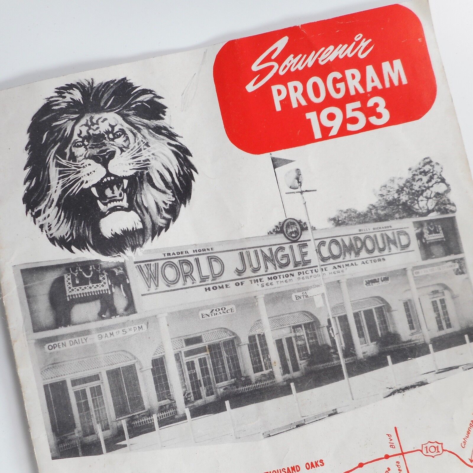 VTG 50s Jungle Land World Compound Program Mabel Stark CA MGM Circus Lions