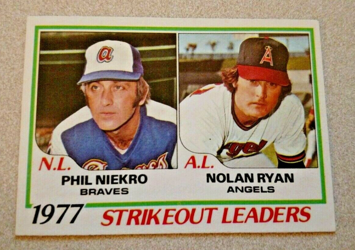 1978 Topps Baseball 1977 Strikeout Leaders #206 Nolan Ryan Phil Niekro