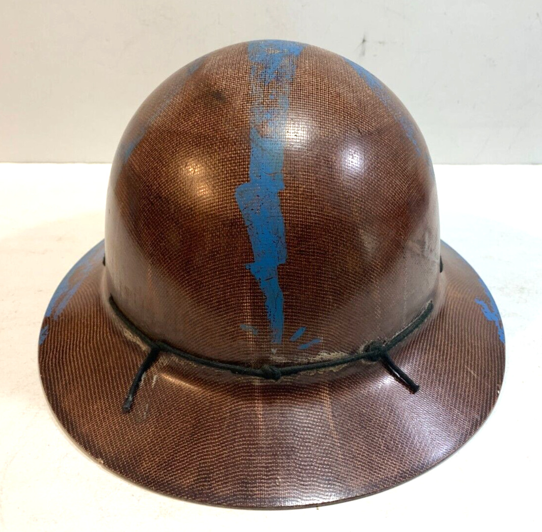 Vintage MSA Skullgard Full Brim Hard Hat Miner Mining Helmet OLD Paint