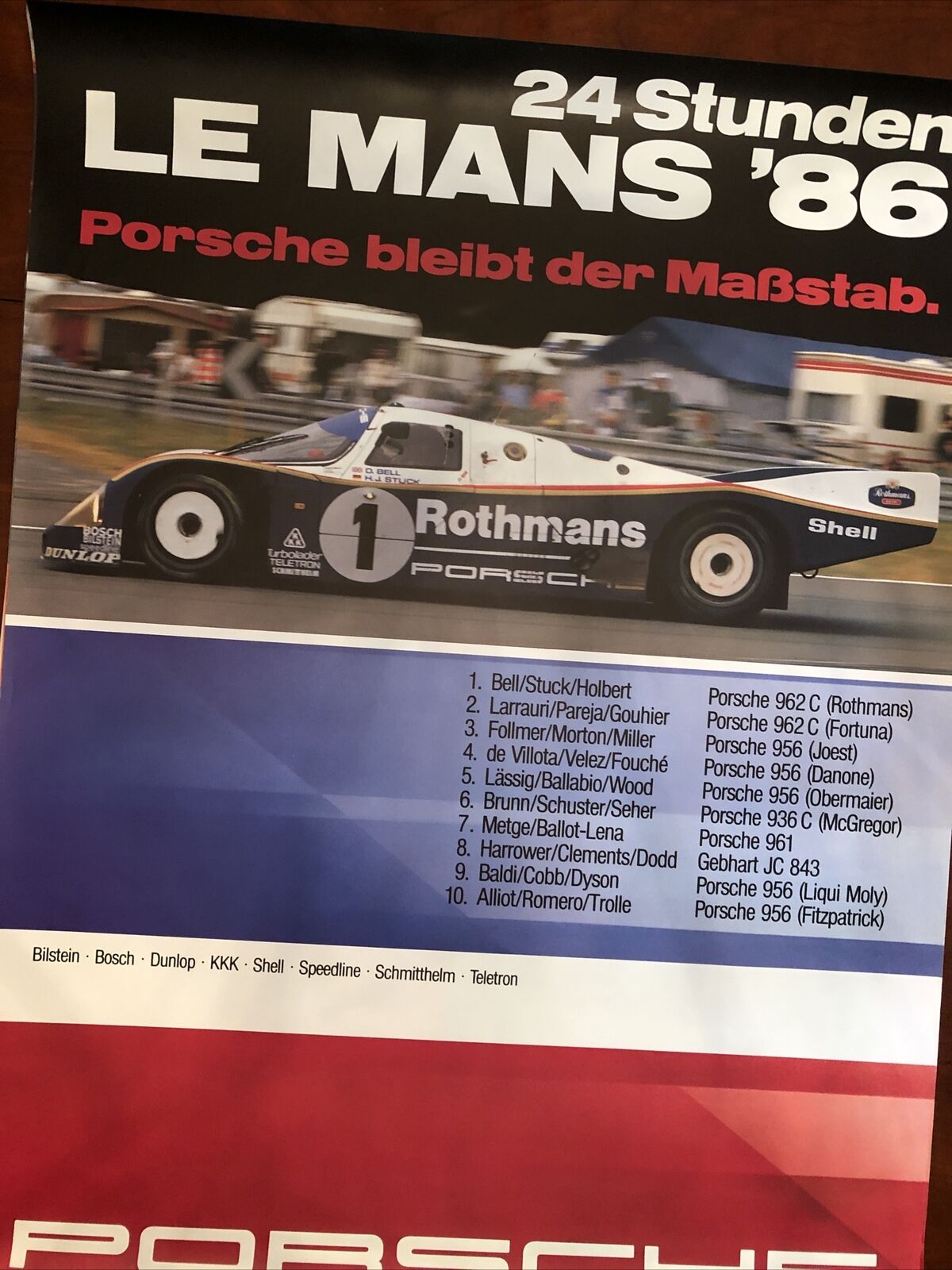 Awesome FACTORY  Porsche Poster 24 studen Lemans 86 bleibt der manstabl