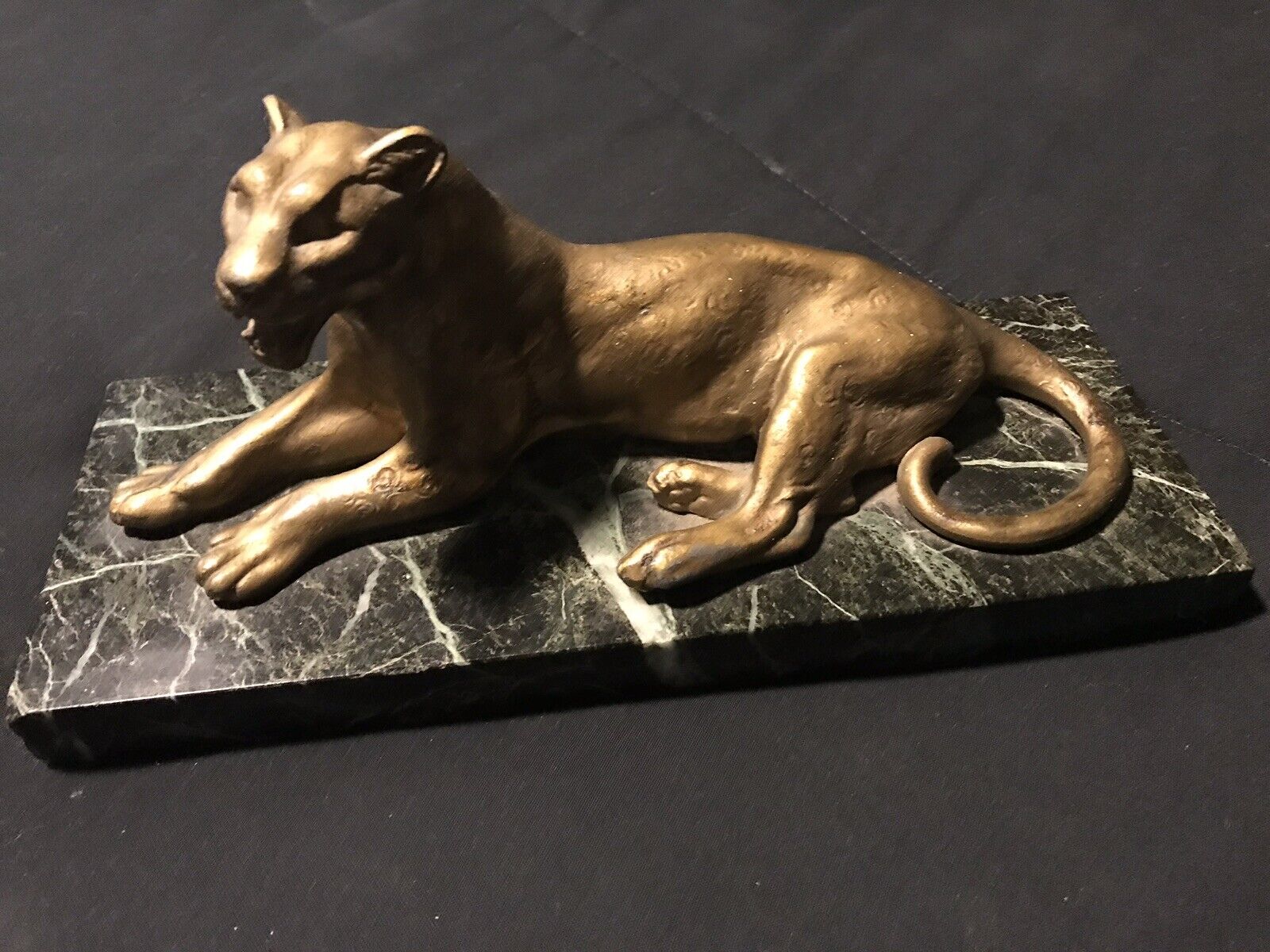 LOUIS CARVIN 1920s FRENCH ART DECO BRONZE SCULPTURE PANTHER FRANCE