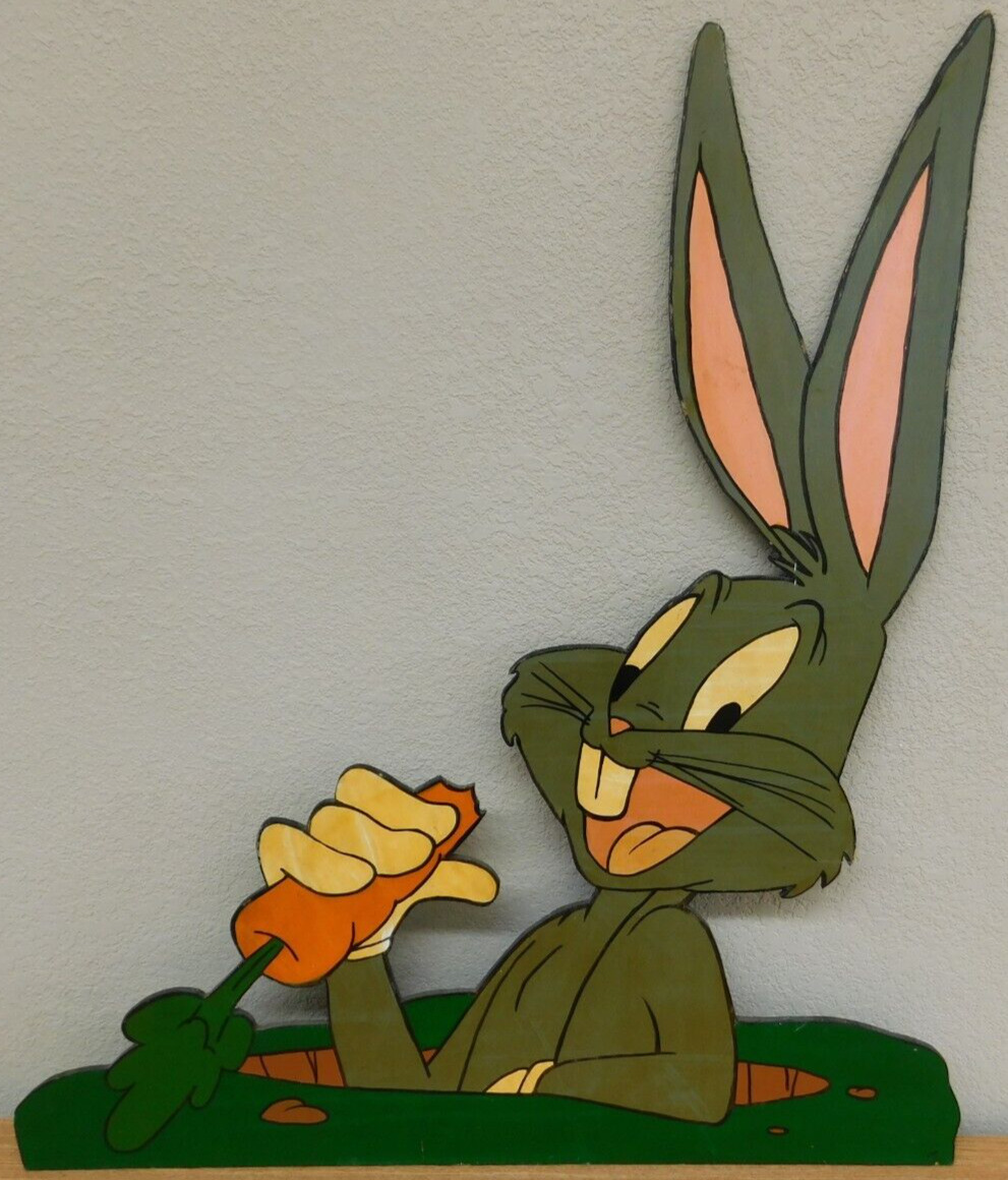 VTG 1999 Custom Cut Wood Cutout Looney Tunes Bugs Bunny Dean \'99 One Of A Kind
