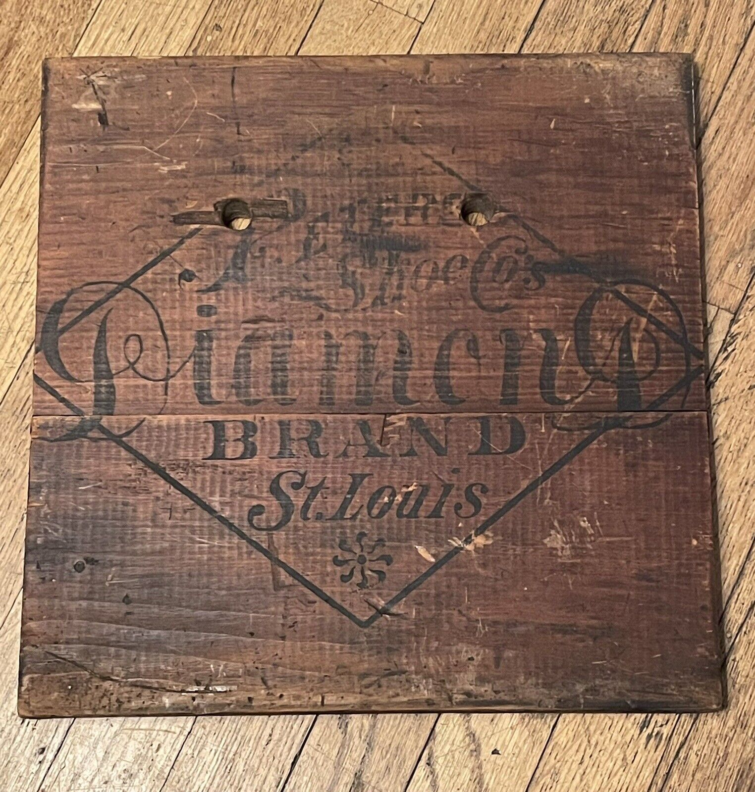 Antique Turn of Century Wood Sign Peters Shoe Co. Diamond Brand St. Louis