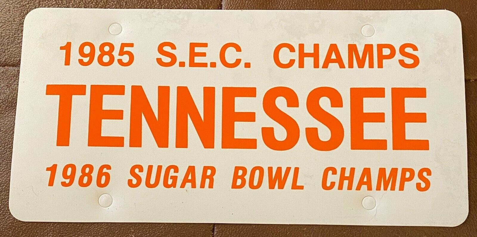 1986 SEC CHAMPS TENNESSEE 1986 SUGAR BOWL CHAMPS BOOSTER License Plate