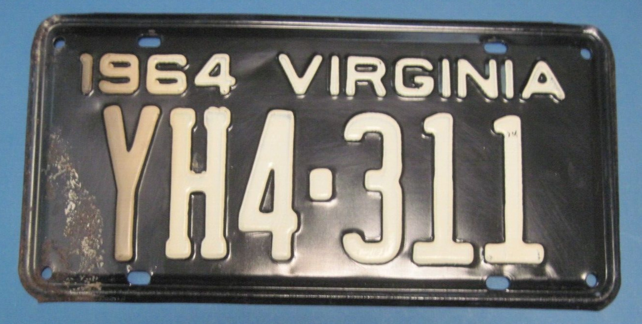 1964 Virginia License Plate new never used