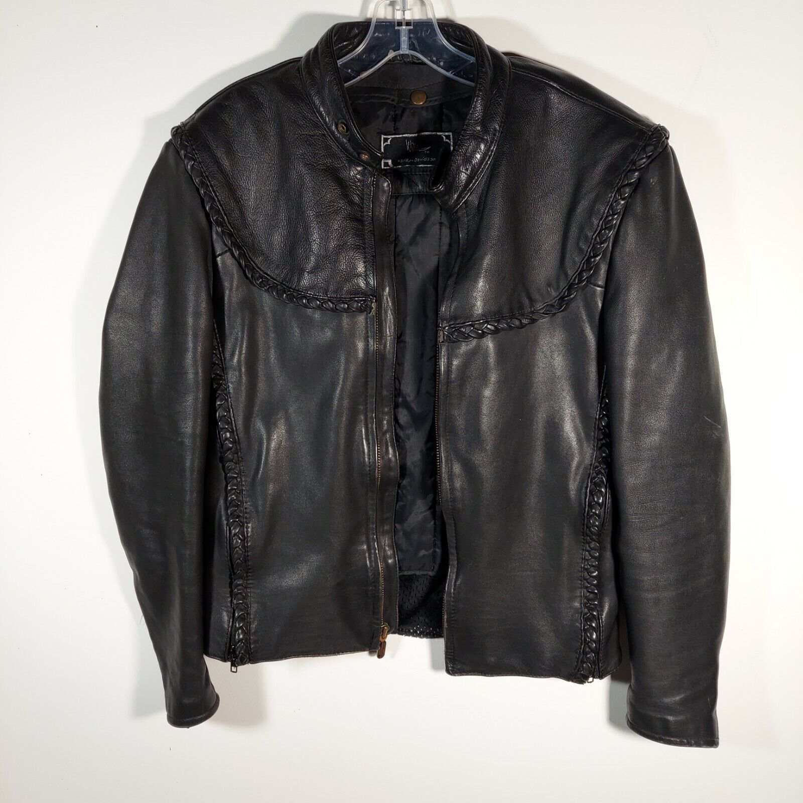 Vintage Willie G Harley-Davidson Black Leather w/ Braid Detail Jacket - 38