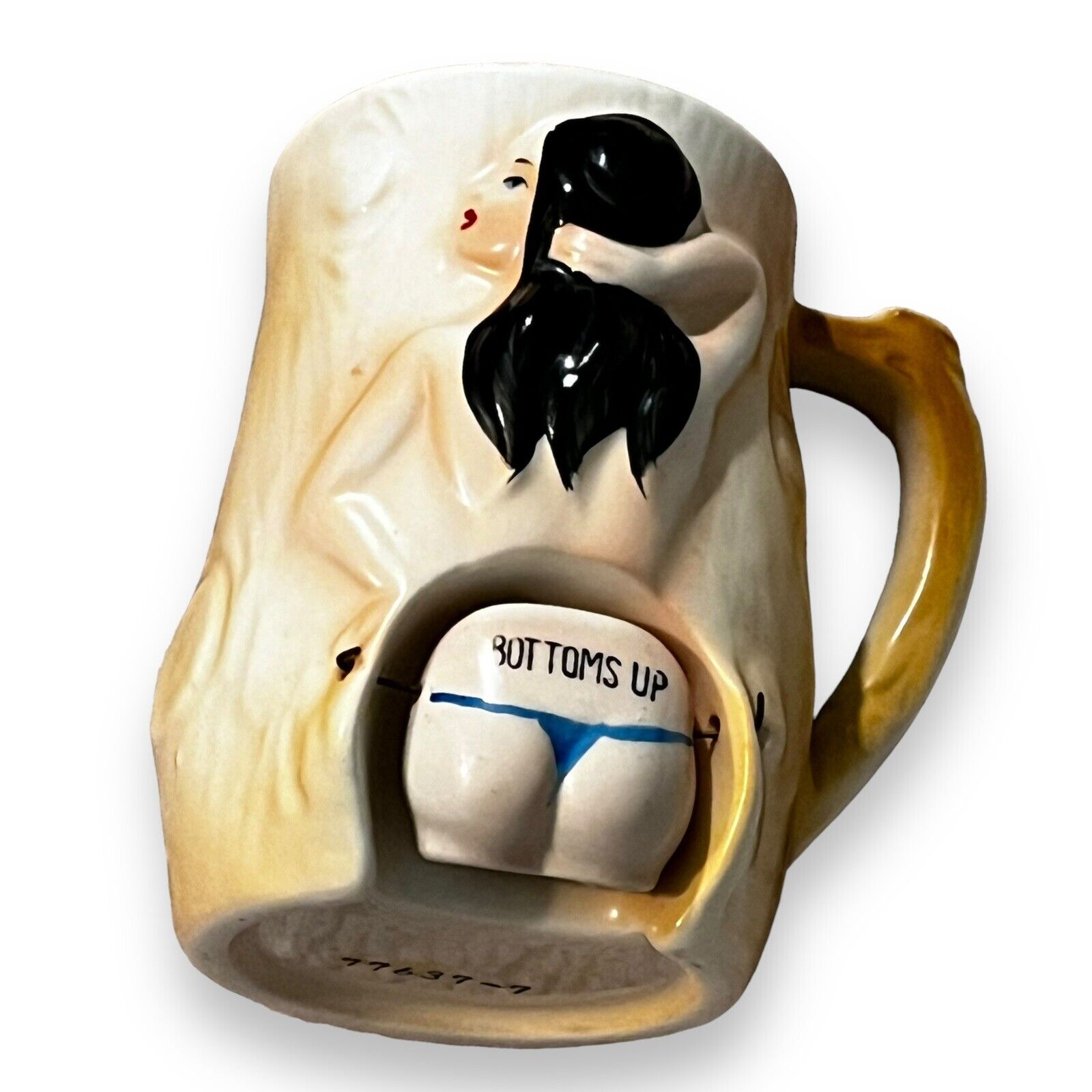Vintage 1960s Bottoms Up Wiggle Butt Naughty Nude Risqué Kitschy  Ceramic Mug 