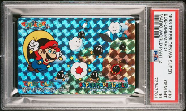 PSA 10 Mario & Bob-Omb Prism #10 Terebi Denwa Super Mario World Part 2 1993