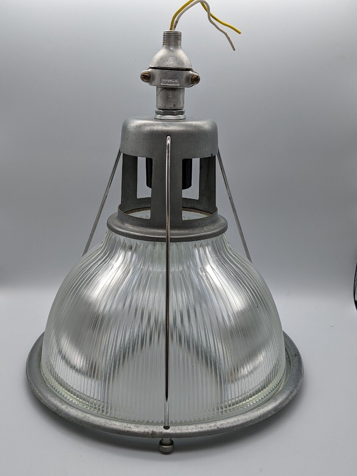 Architectural Salvage Vintage Holophane Industrial Pendant Light Circa 1950 3of3