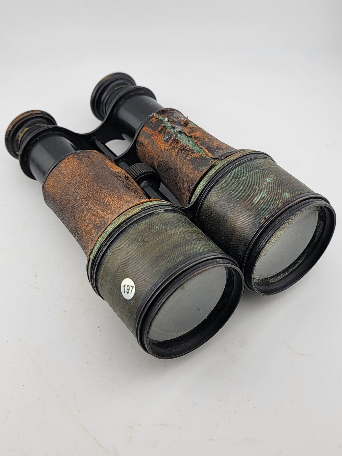 Antique Civil War Era Senter Co. Portland Field Officer Binoculars Leather Wrap