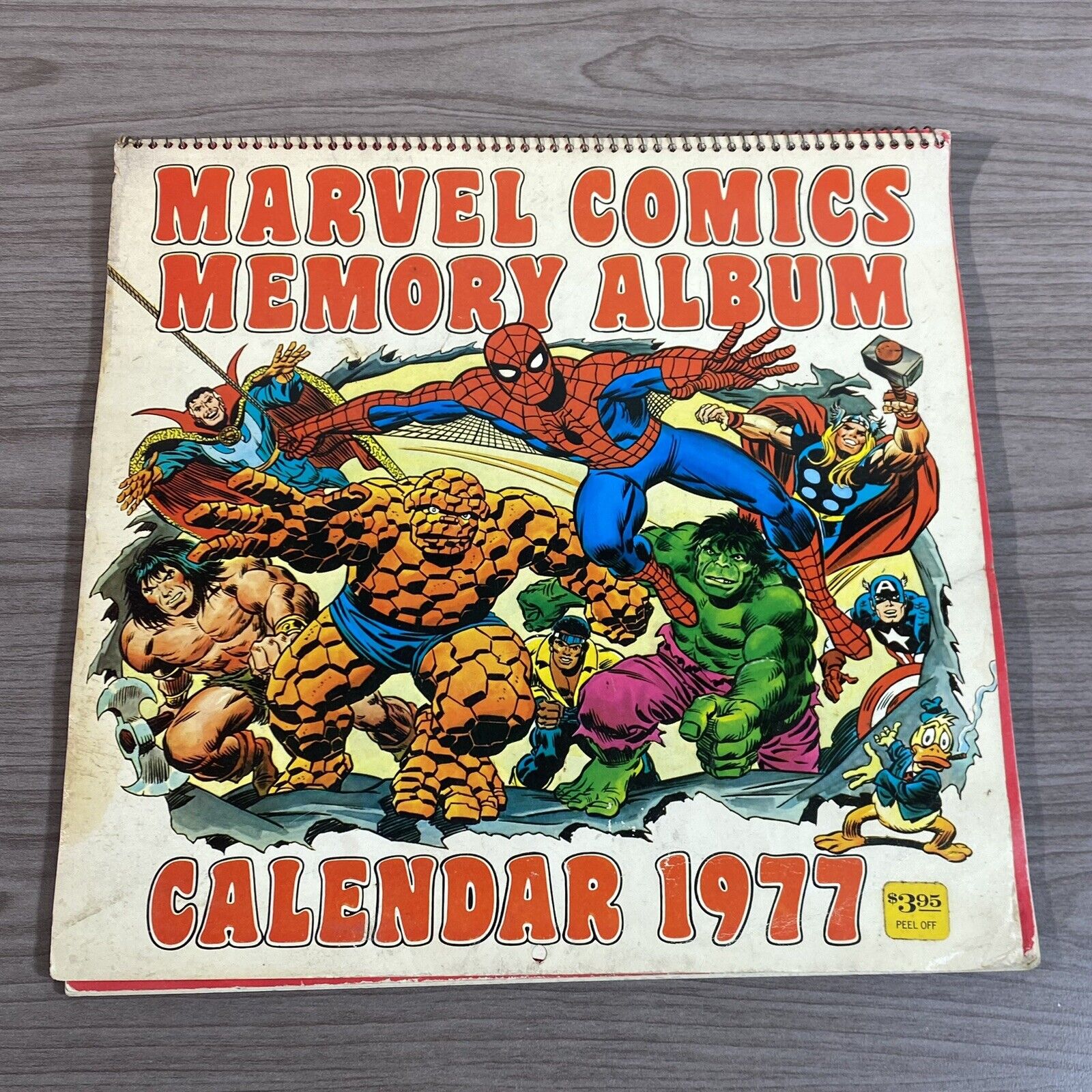 1977 Vintage Marvel Comics Memory Album Calendar Spider-Man Hulk Thor