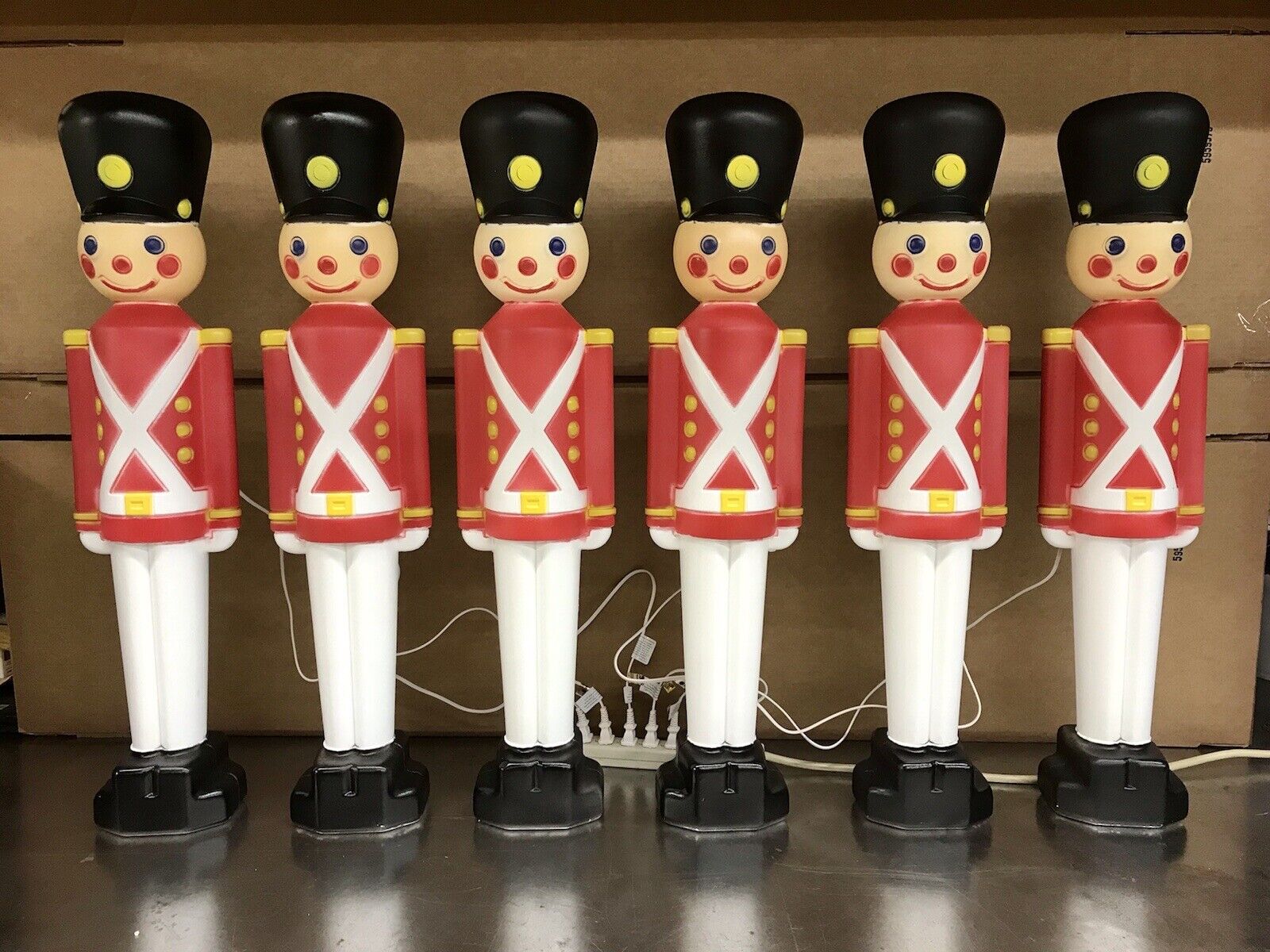 Blow Mold Toy Soldiers Light Up General Foam Nostalgic Christmas 30” Lot of 6