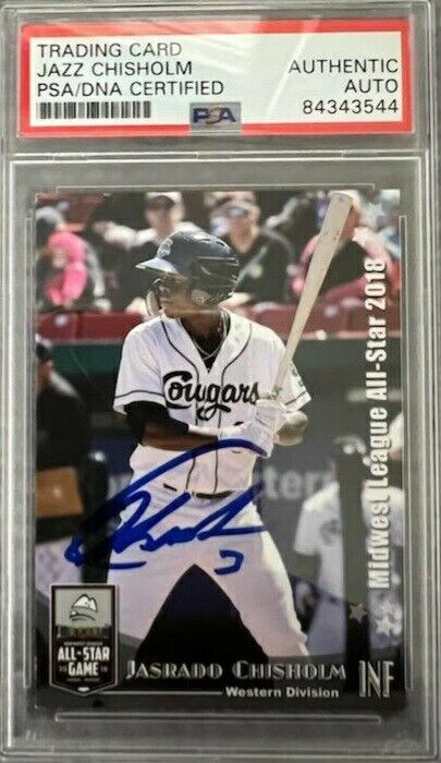 Jazz Chisholm 2018 Signed Autograph Card PSA Midwest League All-Star 