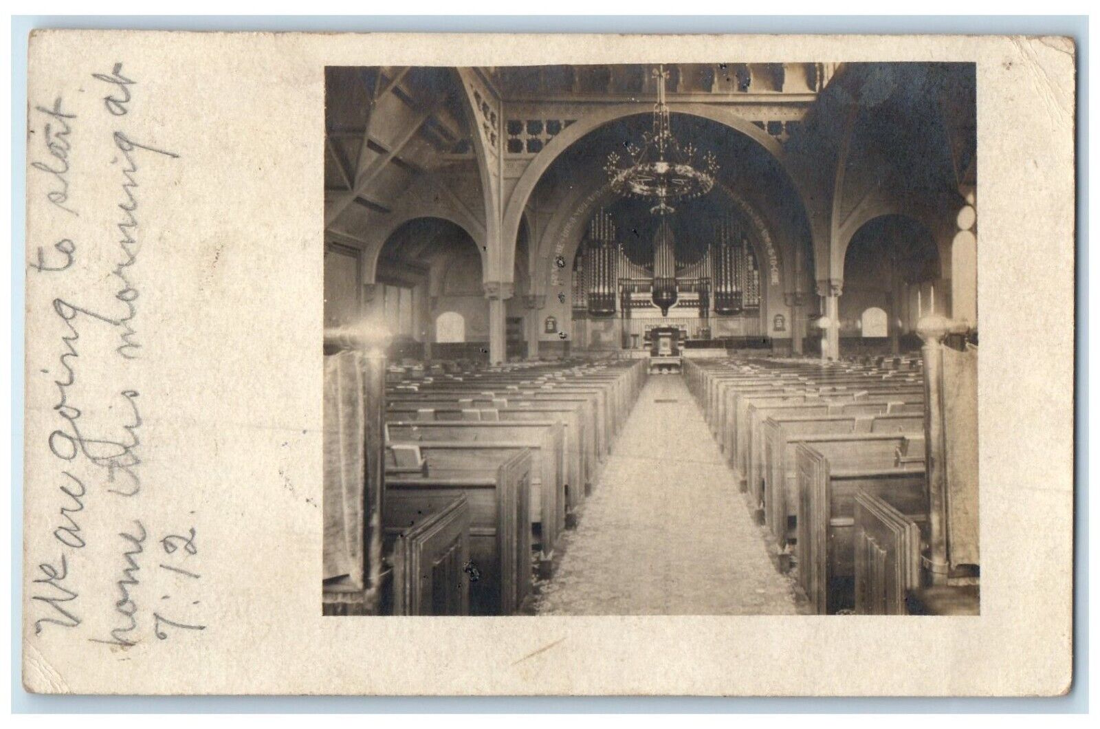 1905 Interior View Of Church Elmer New Jersey NJ RPPC Photo Antique Postcard