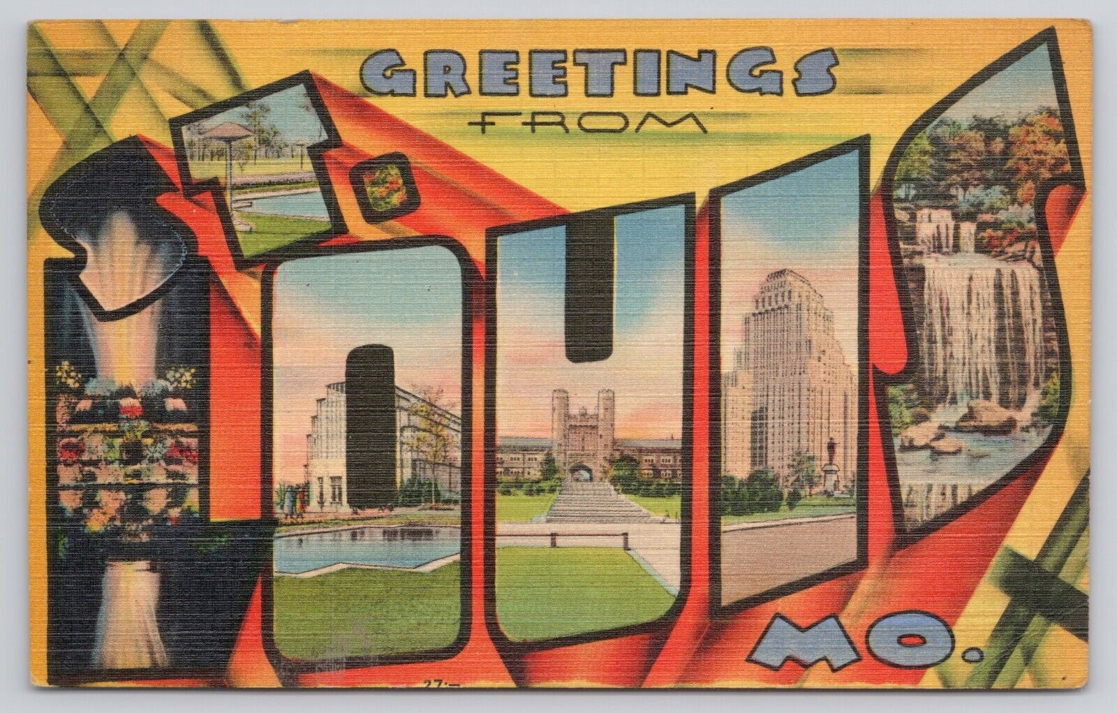 Greetings from St Louis Missouri MO Large Letters Vintage Postcard