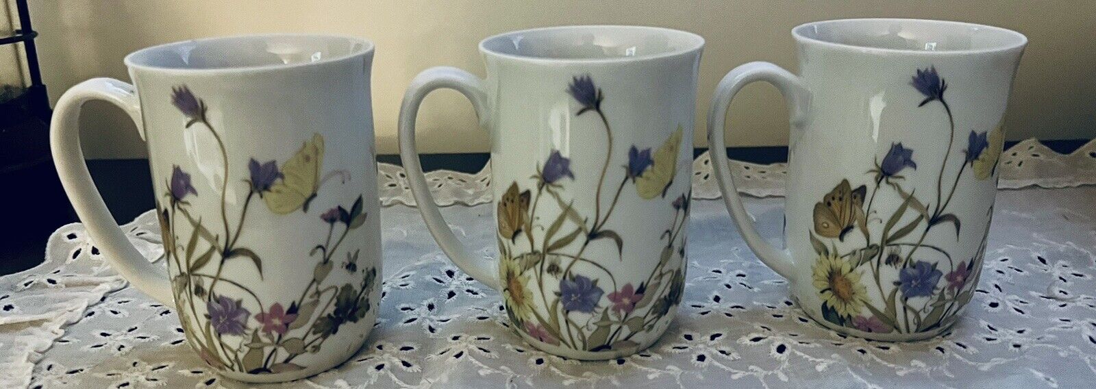 Nature Garden Society Coffee Mug, Floral Mug, Vintage Floral Cup, Enesco (4)