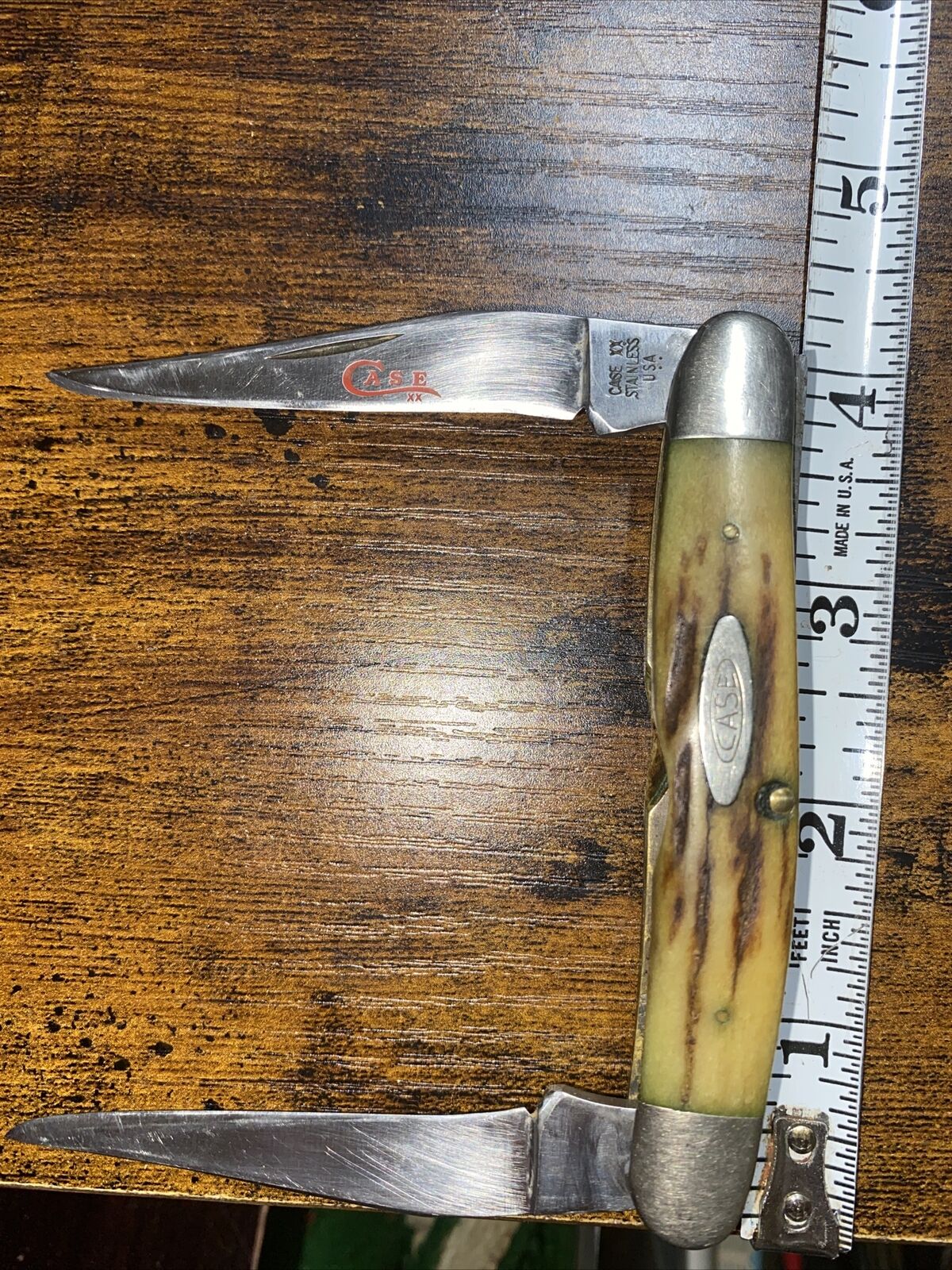 1978 Case XX RED LETTER MUSKRAT Knife GEN. STAG MUSKRAT SSP GENUINE STAG Handles