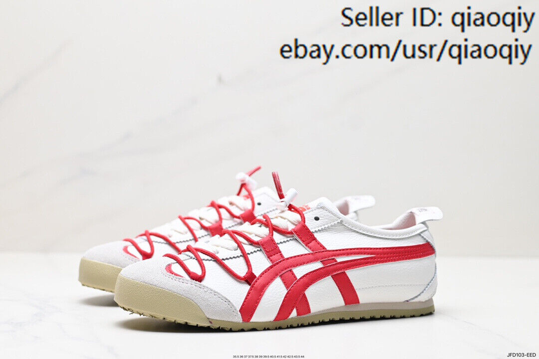 NEW Onitsuka Tiger MEXICO 66 Classic 1183C216-100 Shoes White/Red Unisex Sneaker