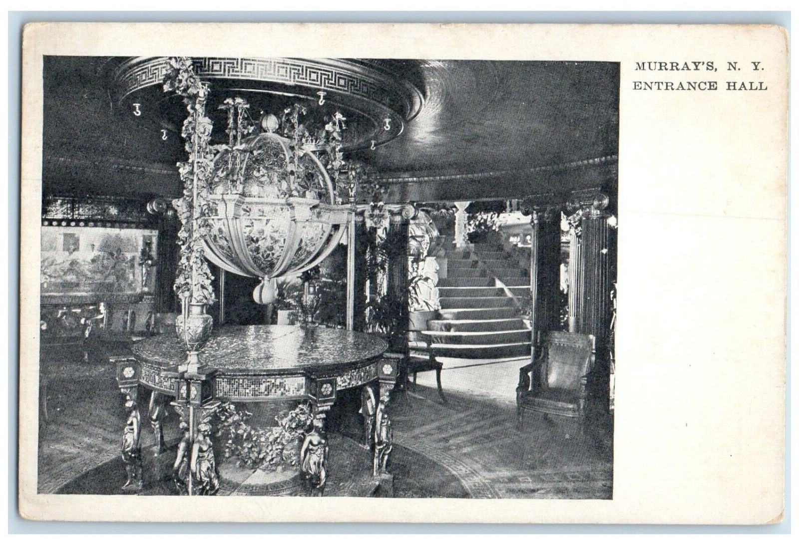 c1940 Entrance Hall Interior Building Murray's New York Vintage Antique Postcard