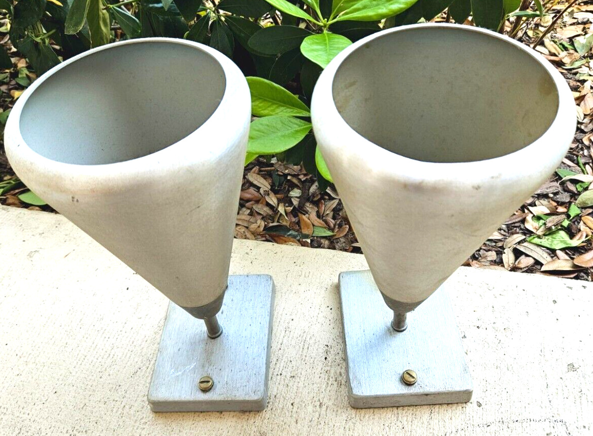 Vintage Set of Two 1950s Metal Accent Light lampshade cans