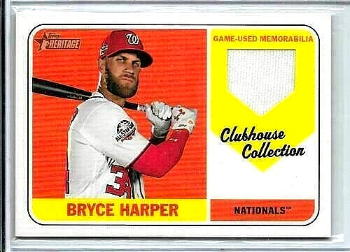 BRYCE HARPER 2018 TOPPS HERITAGE CLUBHOUSE COLLECTION GAME USED JERSEY 